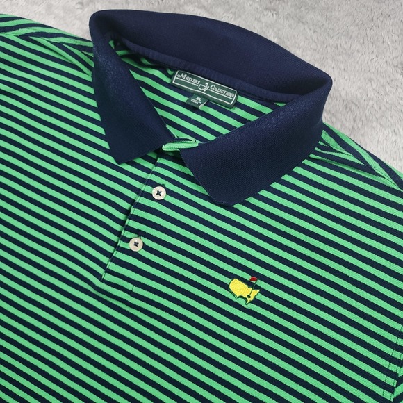 Masters Collection Other - Masters Collection Polo Shirt Mens XL Green Navy Stripe Masters Golf Pima Cotton